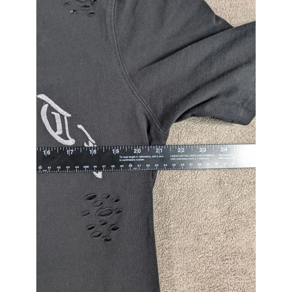 Tenaciti Studios T-Shirt Mens Large Black‎ Ghost Graphic Distressed Streetwear